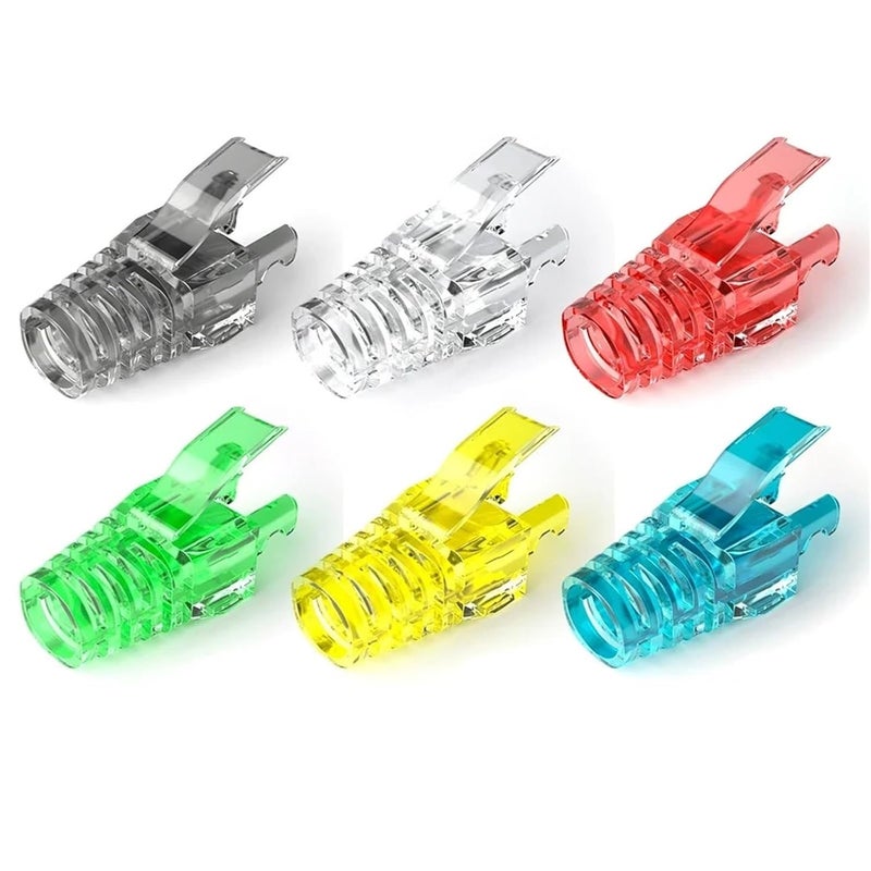 Red RJ45 CAT6 Ethernet Cable Strain Relief Boots 350 Pcs Connector Cover - Image 2